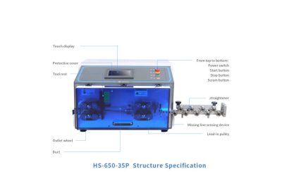 Let’s take a look the HS-650-35P Computer Wire Cutting and Stripping Machine together.